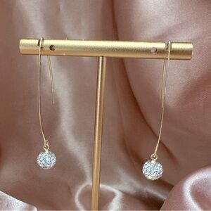 14k Gold-Plated Sterling Silver Crystal Pavé Threader Earrings – Giani Bernini